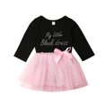 thumbnail image 1 of Robe Princesse Tutu en Tulle Mignonne pour Nouveau-Née Fille, Robe à Manches Longues avec Paillettes et Nœud, Robe Patchwork pour Bébé Fille, 1 of 5