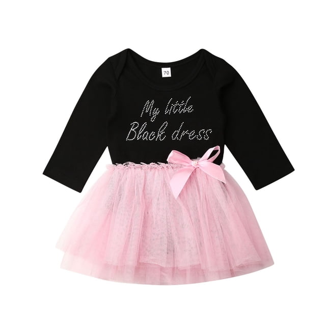 Robe Princesse Tutu en Tulle Mignonne pour Nouveau-Née Fille, Robe à Manches Longues avec Paillettes et Nœud, Robe Patchwork pour Bébé Fille