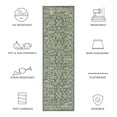 thumbnail image 6 of SAFAVIEH Courtyard Ilija Medallion Indoor/Outdoor Runner Rug, Dark Green/Beige, 2'3" x 8', 6 of 10
