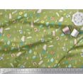 thumbnail image 3 of Soimoi Tissu en Rayonne Vert Imprimé Floral Artistique par Yard 42 Pouces de Large, 3 of 6