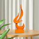 thumbnail image 5 of Escultura abstracta de llama, adorno minimalista de resina, figura artística para el hogar. Naranja, 5 of 7
