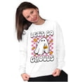 thumbnail image 4 of Cute Halloween Let's Go Ghouls Ghost Women Plus Size Crewneck Sweatshirt Brisco Brands 3X, 4 of 5