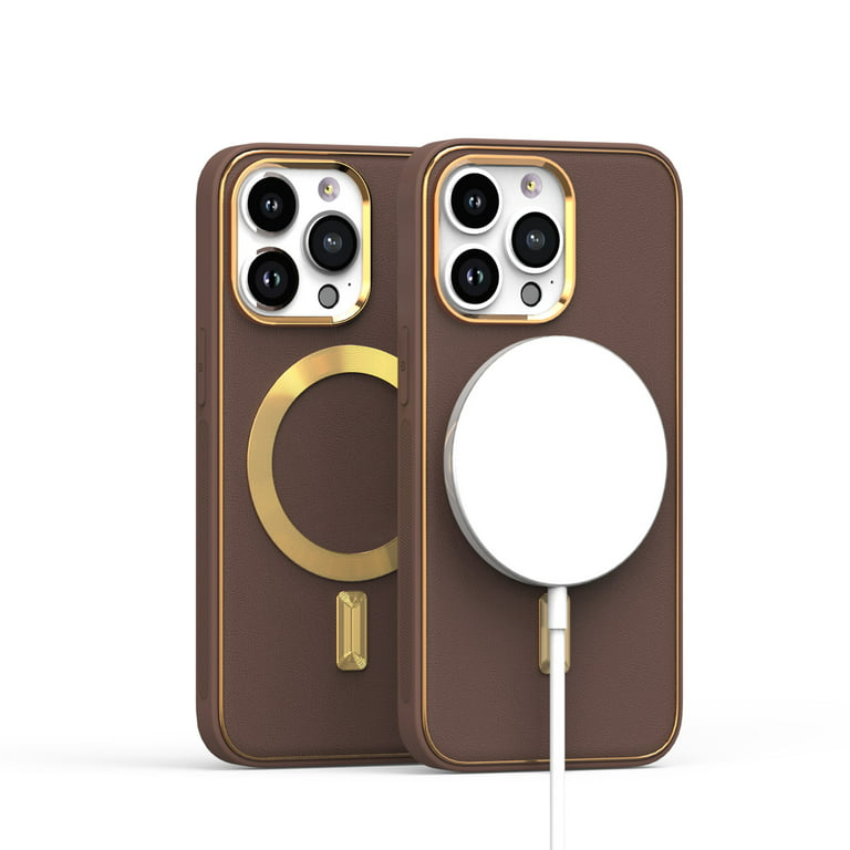 For Iphone 14 Pro Max 6.7 Ultimate Pu Leather Magnetic Circle