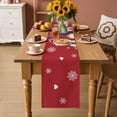 thumbnail image 2 of Christmas Red Table Runner 108 Inches Long Farmhouse Dress Scarves, Cute Gnomes Xmas Winter Snowflakes Dining Tablerunner for Coffee Table/Kitchen Island/Party Décor, 13" x 108", 2 of 8