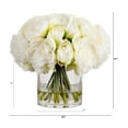 thumbnail image 2 of Nearly Natural Wedding Collection 11in. Artificial Peony Arrangement in Glass Vase, 2 of 5