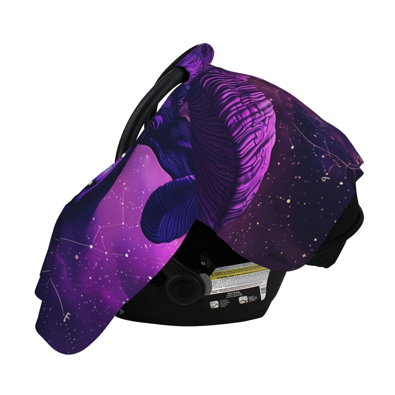 Naloa Purple Starry Sky Antelope Baby Car Seat Cover, Breathable Baby Carrier Cover, Multiuse Baby Carrier Cover & Nursing Breastfeeding Cover