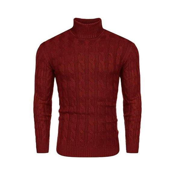 Suéter de hombre con cuello alto suéter de punto suéter de cuello alto de invierno suéter de cuello alto básico de corte entallado suéter
