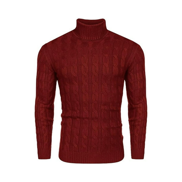 Suéter de hombre con cuello alto suéter de punto suéter de cuello alto de invierno suéter de cuello alto básico de corte entallado suéter