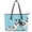Black Cat Piano Keys Musical Notes, variant on POLERO Tote Bag Space Planets Practicality Handbag for Shopping, Leather Waterproof Zipper Saddle Handbag