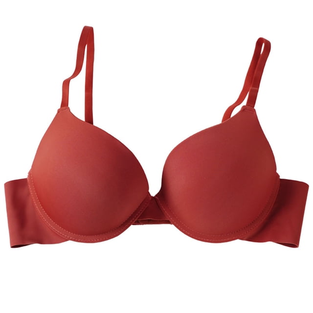 Penkiiy Soutiens-Gorge pour Femmes Mode Décontractée Solide avec Armatures Aguichant Quotidien Lingerie Rouge