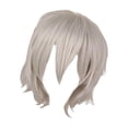 thumbnail image 2 of Cosplay peluca corta/ moda puntiaguda en capas unisex básica resistente al calor esponjoso Anime peluca / para disfraz de de Halloween , Blanco Macarena Peluca corta para hombre, 2 of 8