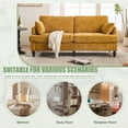 thumbnail image 5 of 68" Wide Mid-Century Modern Loveseat Sofa Couch with Wood Legs & Storage Bag, 2 Seater Sofa Couches with LED Light, USB Charging Port, for Living Room, Dorm, Bedroom, Apartment, Mustard yellow, 5 of 9