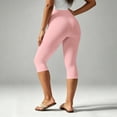 thumbnail image 4 of Womens Capri Pants High Waisted Elastic Leggings Casual Yoga Going Out Dressy Capri Pants Pink 2XL, 4 of 6
