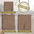 thumbnail image 7 of DESTINY CRESCENT BEDDING 3-Piece 1800 Thread Count Brown Solid Print Microfiber Brushed Sheet Sets, Twin-XL - Hypoallergenic, 7 of 7