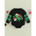thumbnail image 3 of Baby Girls Boys Sweatshirts Rompers 3M 6M 9M 12M Christmas  Dinosaur Snowman Deer Santa Print Long Sleeve Toddler Fall Bodysuits, 3 of 10
