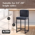 thumbnail image 6 of SUMMIT LIVING 24 inch Bar Stools with Back Set of 4 for Kitchen Dining, Faux Leather Counter Stools, Midnight Blue, 6 of 6