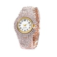 thumbnail image 2 of Women Quartz Watch Round Dial Analog Watch with Alloy Strap Ladies Rhinestone Wristwatch for Casual Wear Parties Offices Dates, 2 of 8