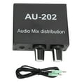 thumbnail image 2 of Small Sound  Mixer, Lightweight DC 5-24V 2 In 2 Out Metal Construction Stereo Distributor Mixer  For PC For Speaker, 2 of 8