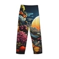 thumbnail image 3 of Lsque Sunset Floral Fantasy Landscape Print Men's Pajama Pants, Lounge Pant - Comfortable Home Wear,Elastic Waistband, Stylish Design-Small, 3 of 9