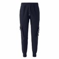 thumbnail image 4 of Mens Casual Cargo Joggers Drawstring Elastic Waist Tapered Work Cargo Pants Outdoor Hiking Pants With Pockets, 4 of 7