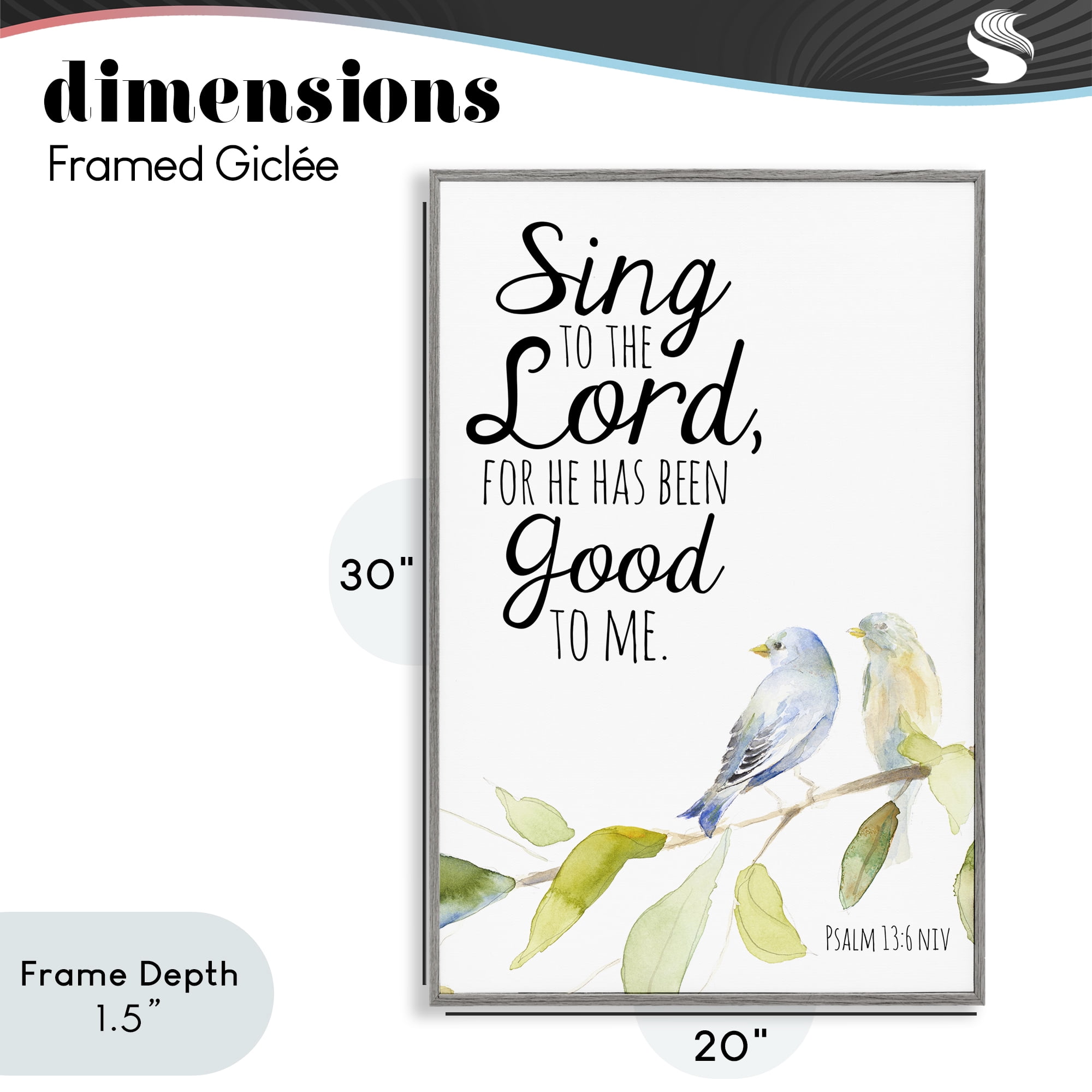 Stupell Industries Sing To The Lord Gray Framed Giclee Art, design by Lanie Loreth