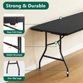 thumbnail image 6 of WASUHE Folding Table 6 Foot, Heavy Duty Portable Tables with Built in Handle & Steel Legs, Perfect for Camping, Party, Indoor & Outdoor, Black, 6 of 11