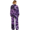 thumbnail image 2 of Yuyamidu Women's Tracksuits Matching Sweat Suits Purple Tie-dye Loungewear Lounge Sets 2 Piece Outfits Drawstring Pullover Sweatshirt Wide Leg Sweatpants with Pocket Yoga Golf Sport Pant Sets, 2 of 7