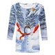 thumbnail image 4 of Pntutb - Camiseta holgada con estampado de moda para mujer, blusa de manga 3/4 de longitud media, cuello redondo, tops casuales Pntutb Pntutb-5967, 4 of 4
