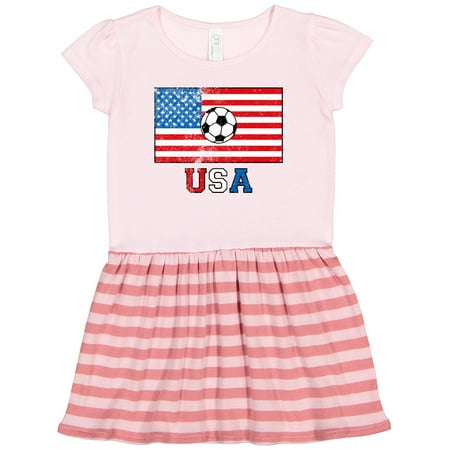 

Inktastic USA Soccer Gift Toddler Girl Dress