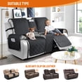 thumbnail image 5 of KINCAM Waterproof Loveseat Recliner Cover with Console, 3-Piece Non-Slip Washable Furniture Protector for Split Sofa, Black, 5 of 8