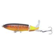Tanglewen® Whopper Fishing Lure for Bass Popper Top Water Fishing Lures with Floating Rotating Tail Barb Treble Hooks In Saltwater Freshwater(C),Fishing Lures Bass,Whopper Plopper,Bass Lures