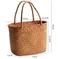 thumbnail image 2 of Cesta Cesta de almacenamiento tejida a mano Cestas de comestibles tejidas portátiles Asas dobles Cesta de picnic al aire libre Cesta tejida Sunnimix Cesta tejida, 2 of 8