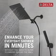 thumbnail image 2 of Delta Faucet 10-Inch Raincan Shower Head And Hand Held Shower Combo Black Square Shower Head Rainfall Shower Head Hand Shower High Pressure Shower Head 1.75 Gpm Flow Rate Matte Black 75527-Bl, 2 of 5