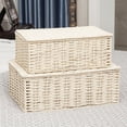 thumbnail image 3 of relayinert Paper Rattan Storage Basket - Durable And Convenient For Anywhere Wide Storage Container High-capacity Makeup Organizer Beige Large 36*26*15 1Set, 3 of 6