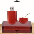 thumbnail image 4 of Disco U Nikou Unidad flash USB de madera de palisandro ovalada personalizada, 4 of 9