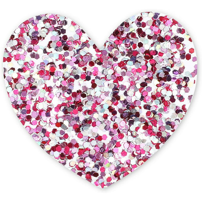 200-Pack 1.5-Inch Holographic Glitter Heart Stickers, Adhesive Sparkle  Decals, Envelope Seal Stickers for Wedding, Birthday, and Graduation  Invitations, Crafting Supplies (Hot Pink) 