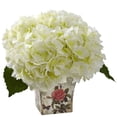 thumbnail image 3 of Nearly Natural Hydrangea Artificial Flower Arrangement with Floral Planter, Pink, 3 of 4