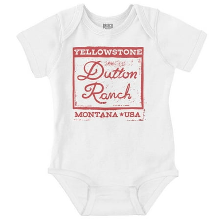 

Yellowstone Dutton Ranch USA Stamp Romper Boys or Girls Infant Baby Brisco Brands 6M