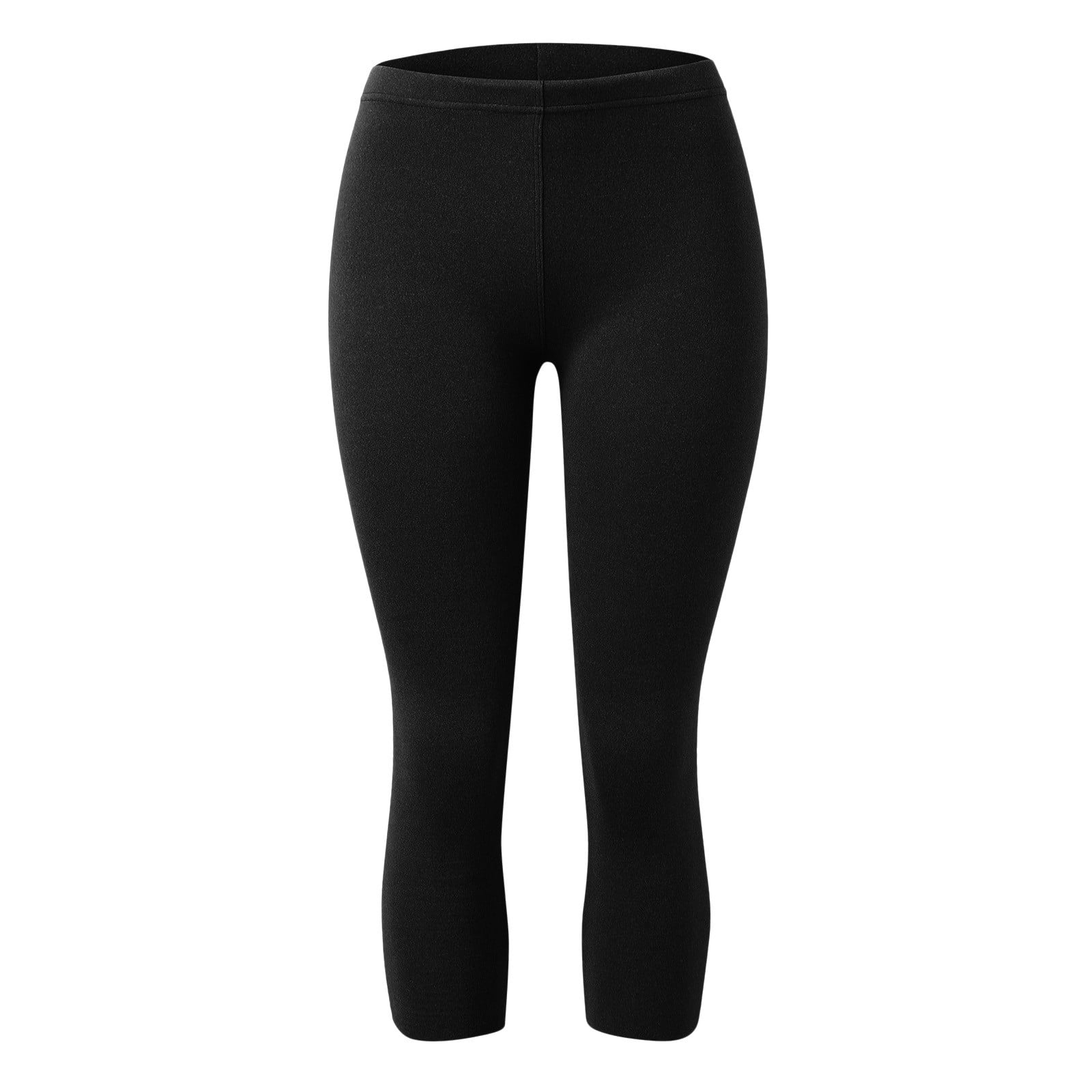 Glookwis Ladies Solid Color Leggings Thicken Plush Underwear Bottoms  Stretch Tummy Control Base Layer Trousers Elastic Waisted Tights  Compression Pants Thermal Long Johns Black A XL 