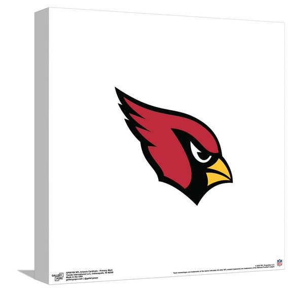 Gallery Pops NFL Arizona Cardinals - Primary Mark Canvas Wall Art, Unframed Version, 12" x 12"