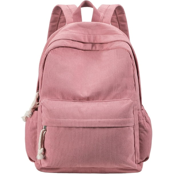 Mochila Unineovo School para niñas adolescentes, pana rosa, 15.6 pulgadas