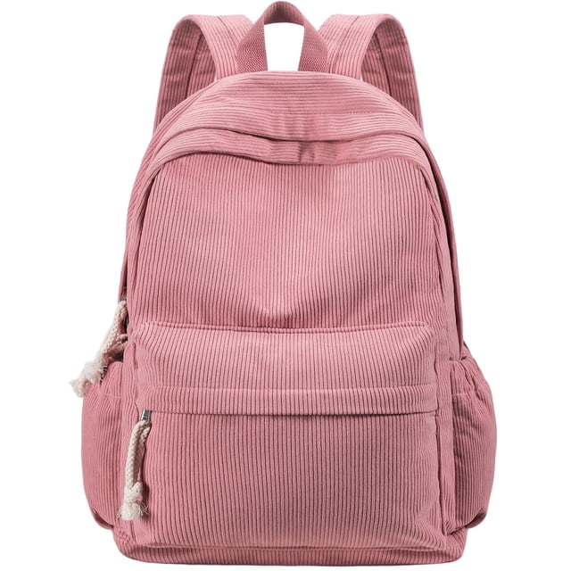 Mochila Unineovo School para niñas adolescentes, pana rosa, 15.6 pulgadas