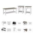 thumbnail image 2 of Pemberly Row Farmhouse Coffee Table With Set of 2 End Tables and Drawers, 2 of 9