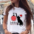 thumbnail image 2 of Camiseta de Año Nuevo con estampado de gato y Animal para mujer, ropa con estampado de Feliz Navidad, playera estampada para mujer, 2 of 5