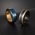 thumbnail image 3 of HIJONES 8mm Roatatble Dragon Rings for Men Women Stainless Steel Statement Carbon Fiber Ring Band Hip Hop Finger Jewelry Black Gold Size 10, 3 of 4