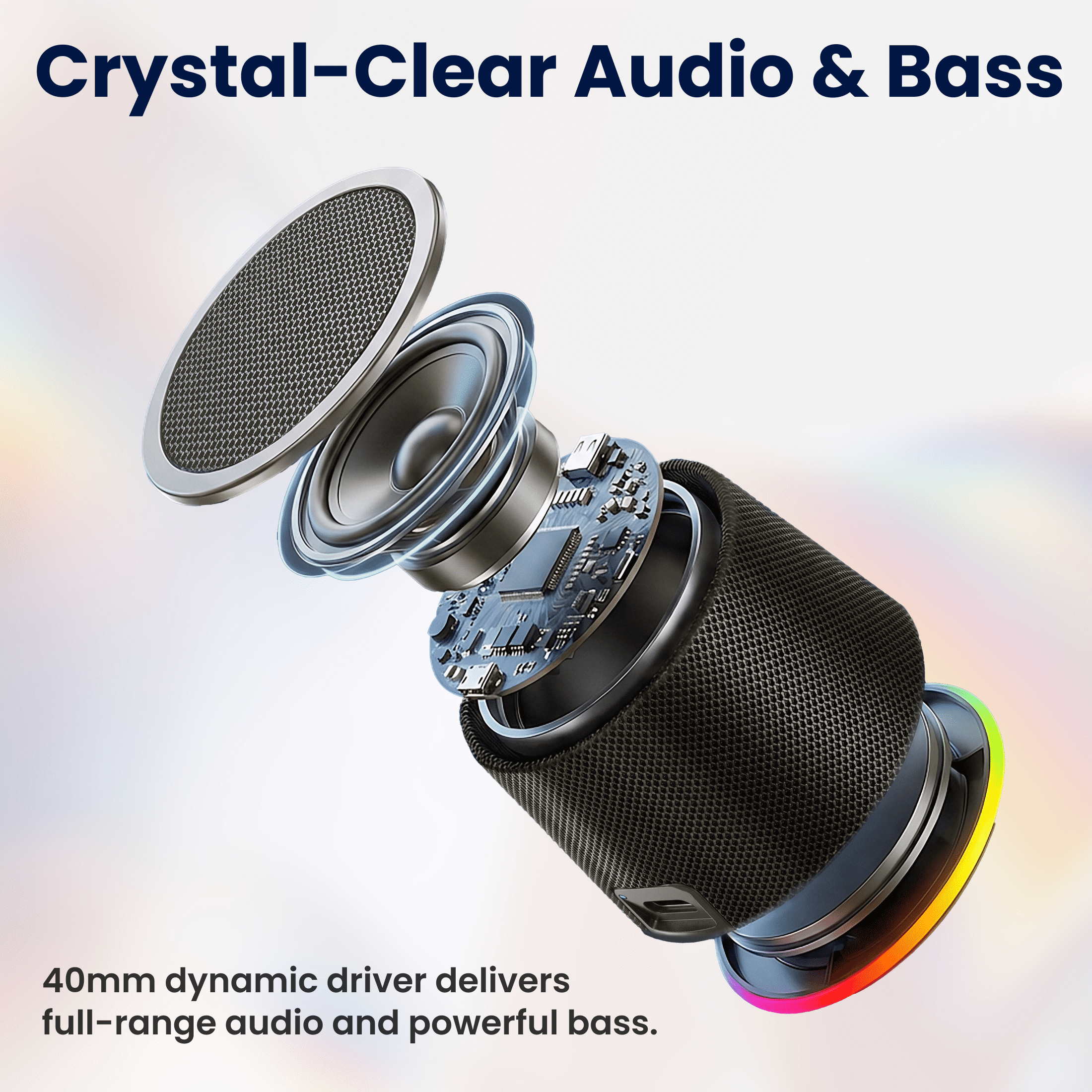 Portable Bluetooth Speaker, Magnetic Bluetooth Speaker with 9 RGB Lights, TWS Wireless, IPX5 Waterproof – Tech Gadgets for Teen Boys Men Women, Perfect for Desk/Outdoor/Party/Kitchen