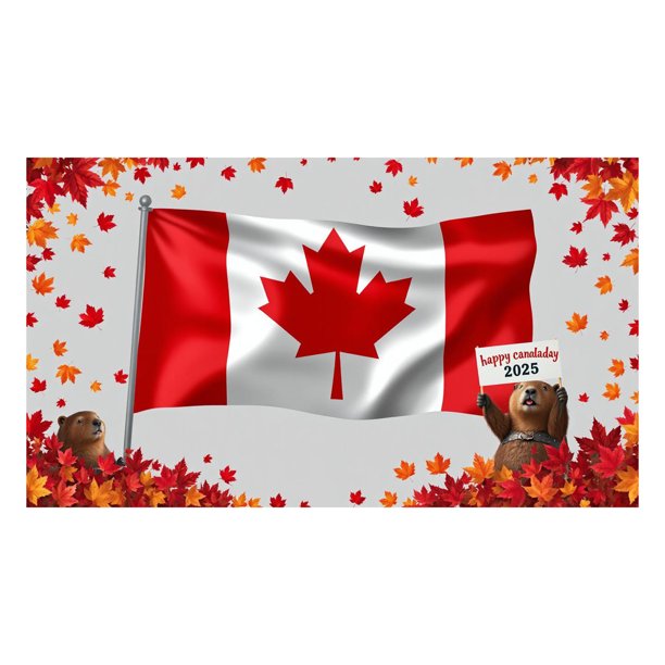 Decoraciones Del Día De Canadá Feliz Día De Canadá Bandera Para Garaje Del Día De Canadá 2025 70 X 157 Pulgadas