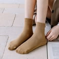 thumbnail image 5 of XmhyTop Calcetines femeninos, calcetines de algodón, calcetines apilables, talla media, 4 pares, café, 5 of 5