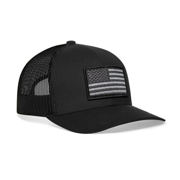 HAKA American Flag - Black Trucker Hat – Tactical USA Flag Mesh Snapback Cap for Men, Women & Golf, Patriotic Baseball Dad Hat