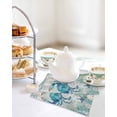 thumbnail image 4 of Teal Crabs Coastal Kitchen Dish Towels for Drying Dishes Set of 2, Summer Beach Coral Nautical Ocean Waffle Weave Microfiber Hand Tea Bathroom Towels Quick Dry & Absorbent Towel 12x12, 4 of 7